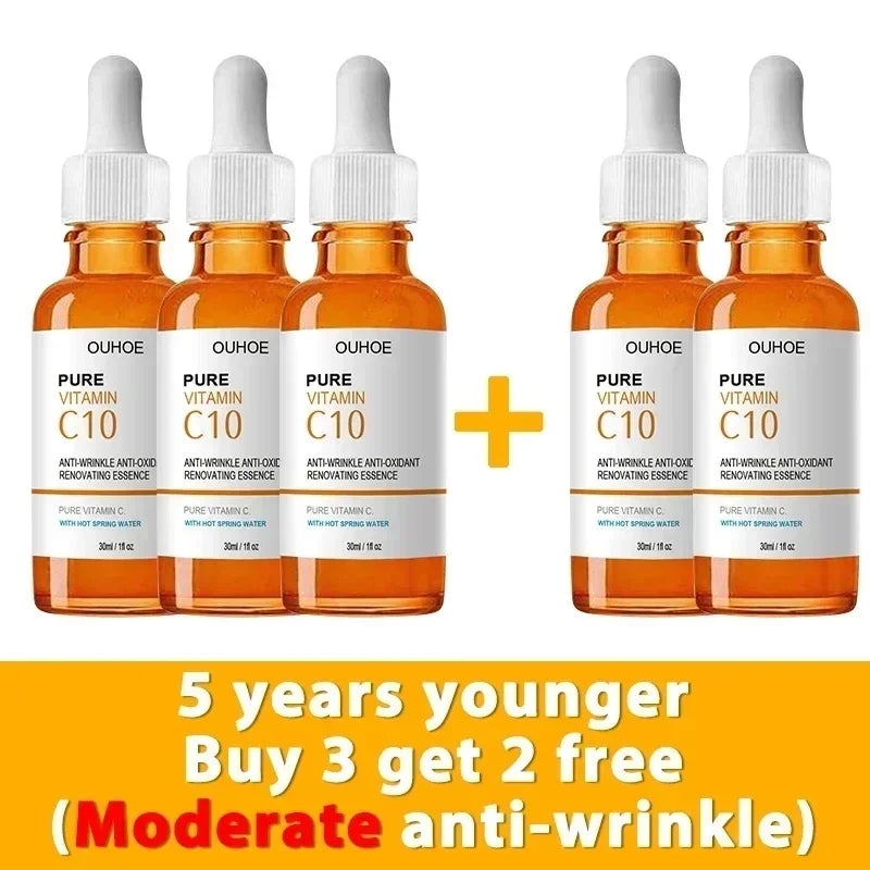 Vitamin C Wrinkle Remover Face Serum Lifting Firming Fade Fine Lines Anti-aging Essence Whitening Brighten Nourish Skin Care Halalzen