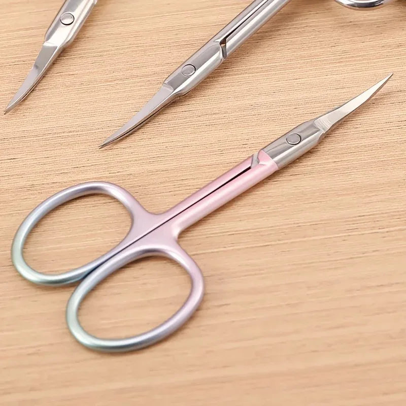 Precision Bending Stainless Steel Scissors - A Multifunctional Beauty Tool for Eyebrow and Makeup Care, with A Non Slip Grip Halalzen