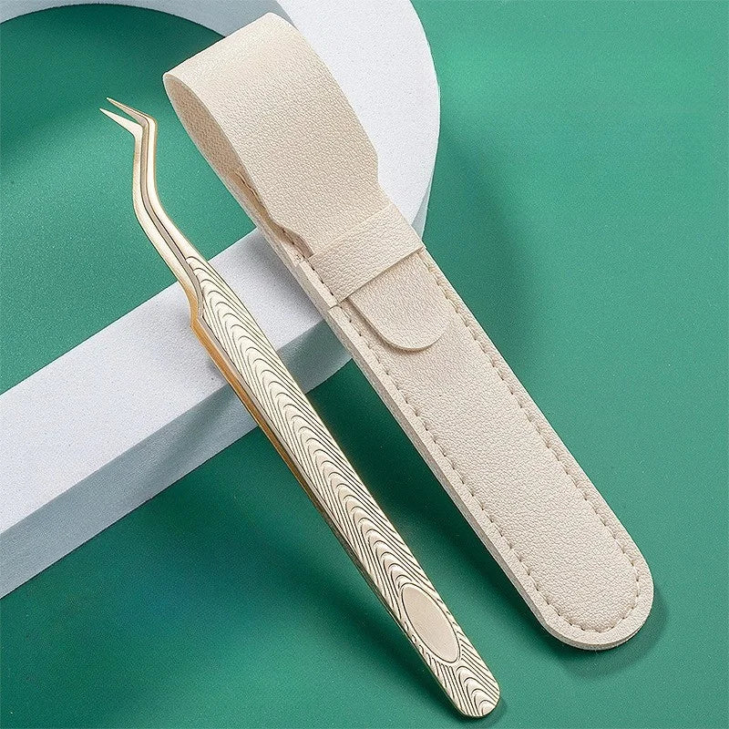 MARIA SASHA Tweezer Extension Eyelash Brush Stainless Steel Fiber Tips for Makeup Tools