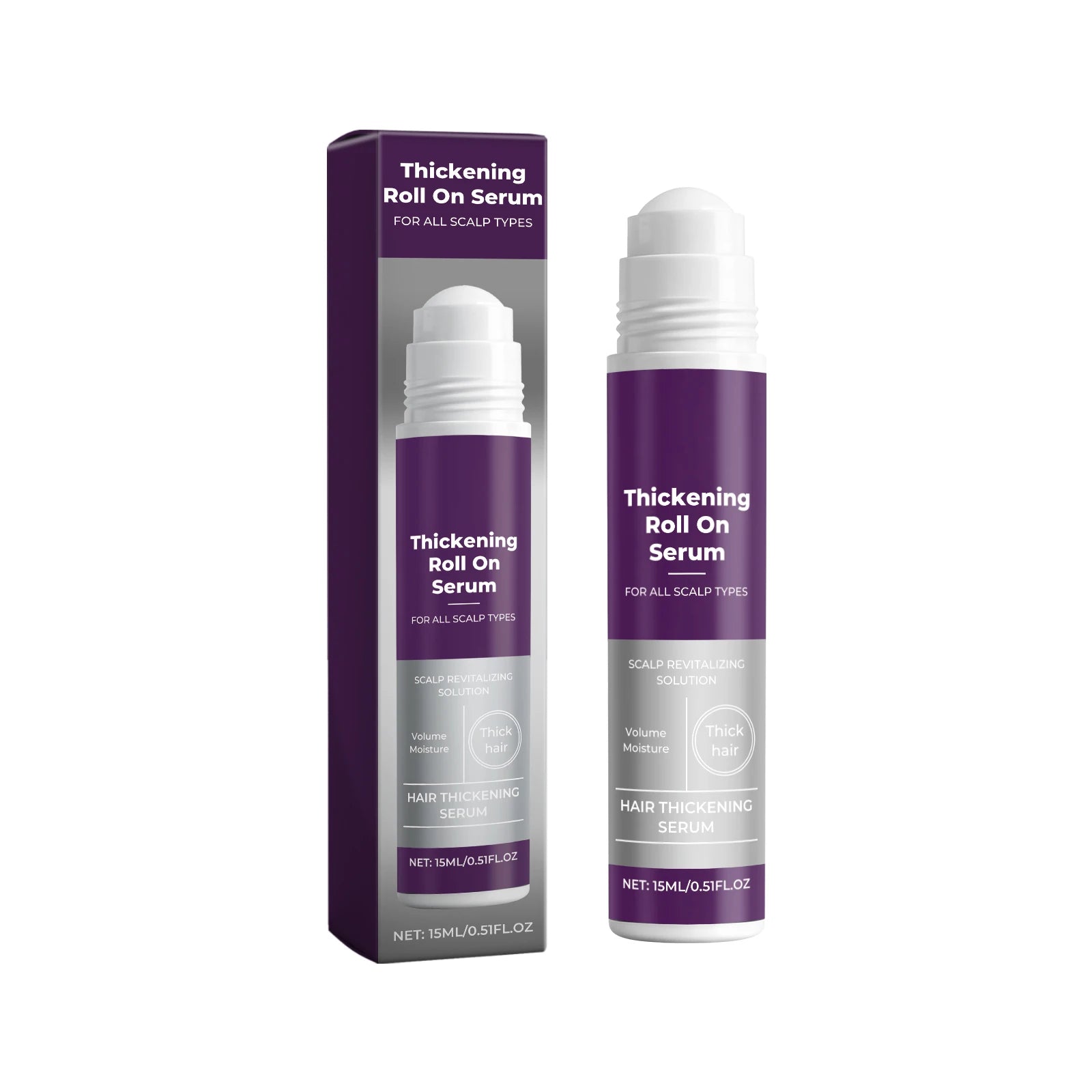 Hair Thickening Revitalizing Serum Roll-On Boost Hair Volume & Thicken Fine Hair,Follicle Nourishing Anti Hair Loss Hair Care