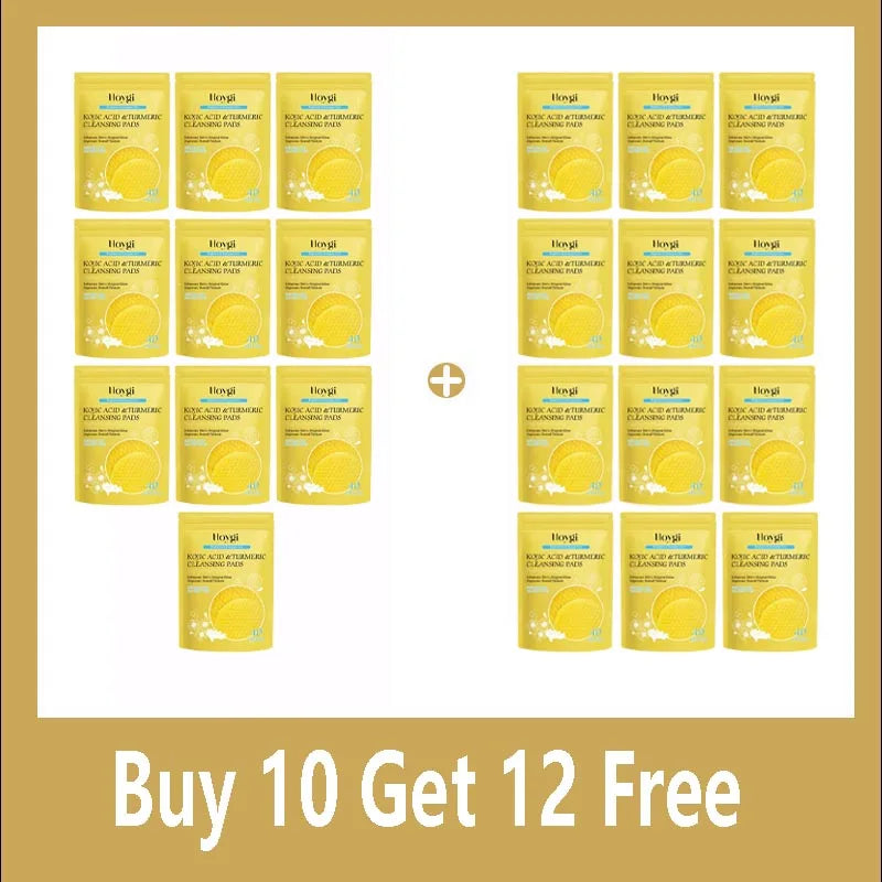 Turmeric Kojic Acid Cleansing Pads Exfoliating Pads Facial Sponges For Cleansing Exfoliating Daily Cleansing Skin Care Tools Halalzen