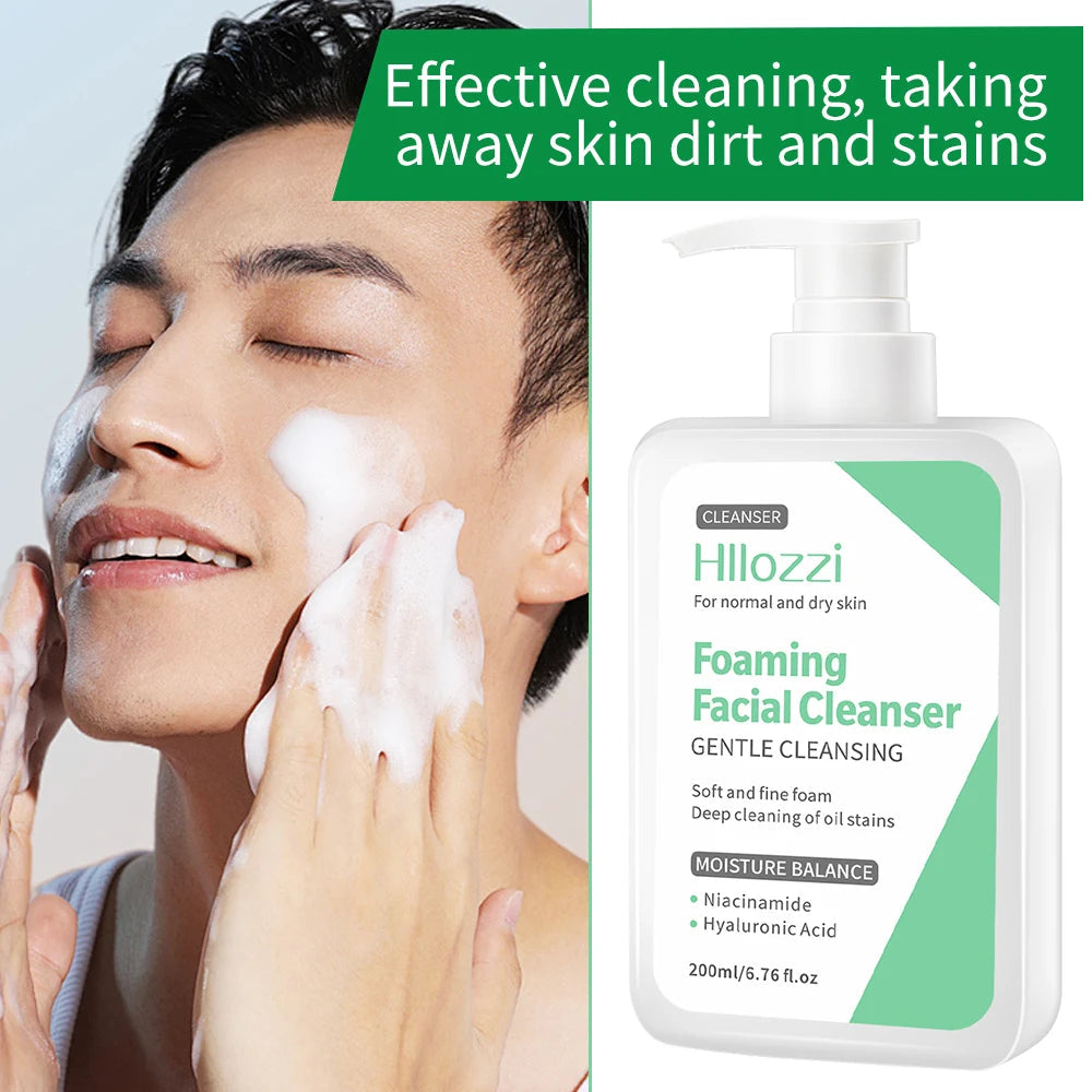 Men's facial cleanser, moisturizing, refreshing and clean skin, summer skin care products, oil control, blackhead removal Halalzen