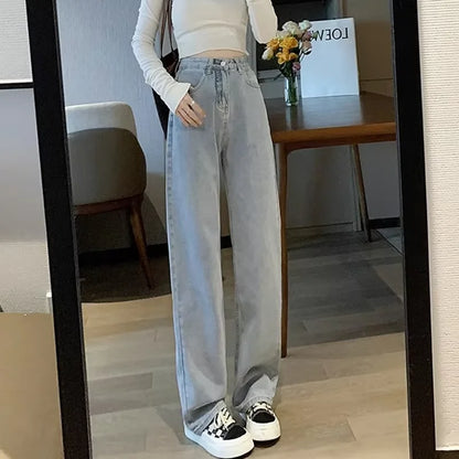 New Autumn And Winter Styles Suitable For All Seasons Basic Jeans For Women High Waist Retro Wide Leg Versatile And Casual Jeans