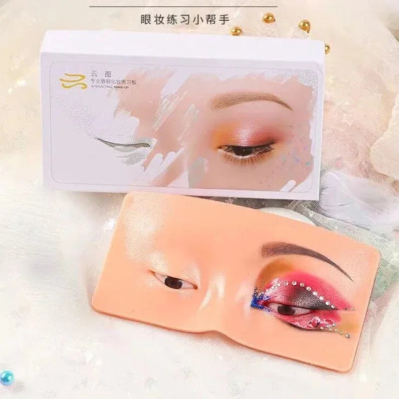 1pcs Reusable 5D Cosmetic Makeup Practice Mask Board Pad Skin Eye Face Solution Makeup Mannequin Silicone for Training Supplies