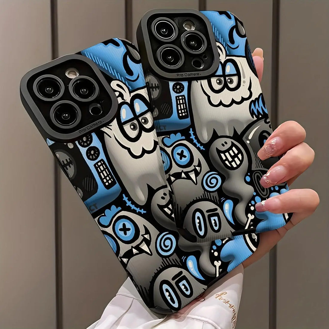 Creative Cartoon Graffiti Pattern Phone Case Protective Cover Compatible with IPhone IPhone 16 Pro Max 15 Pro 14Plus 13 12 11