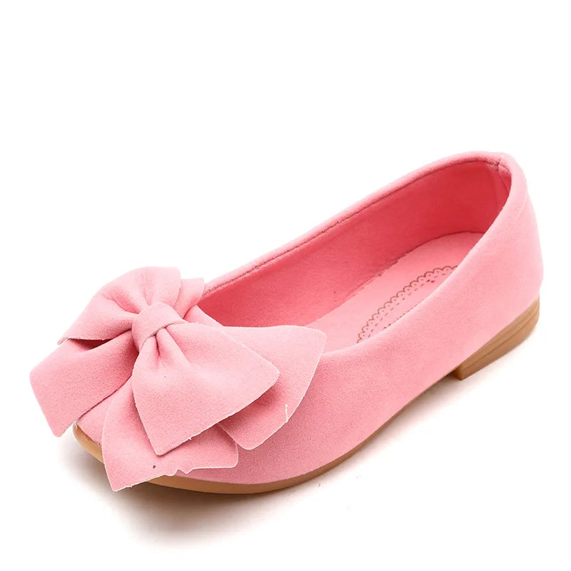 2025 New Fashion Girls Shoes PU Leather With Big Bowtie Candy Color Children Sandals Slip-on Kids Casual Shoes 21-36 Soft Hot