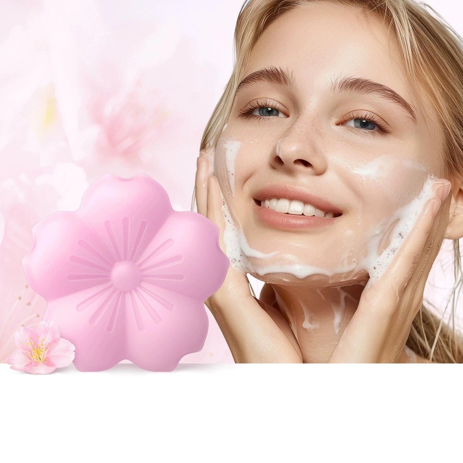 LAIKOU Sakura Facial Soap Face Wash Foam Facial Cleanser Moisturizing Whole Body Bathing Handmade Soap