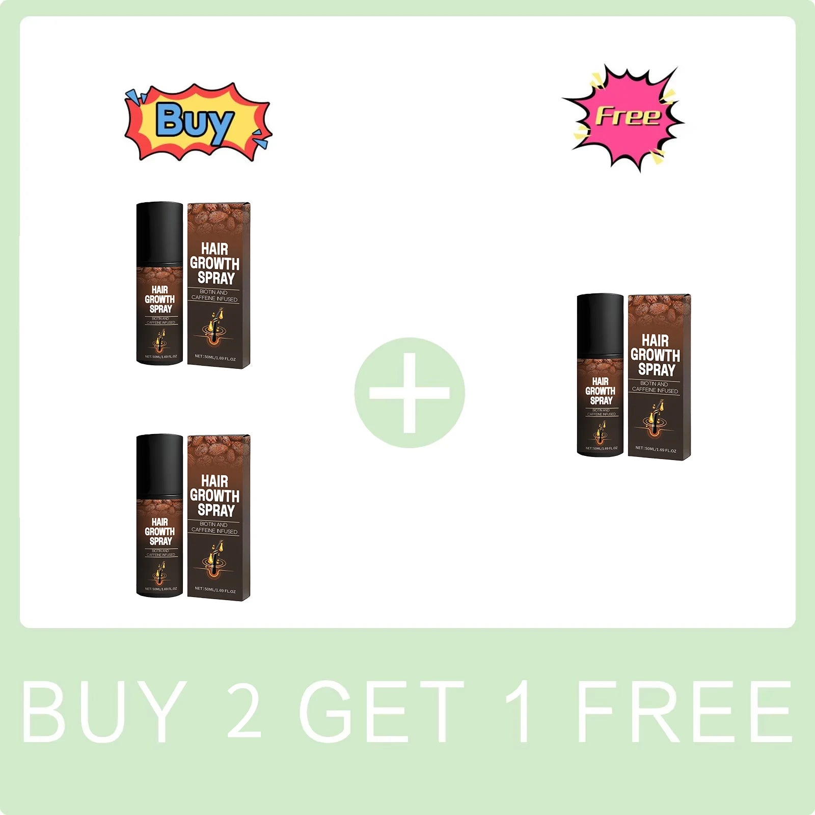 Hair Growth Spray Biotin and Caffeine Infused Promote Hair Growth Nourishing Scalp Reduce Hair Breakage Repair Roots Hair Care
