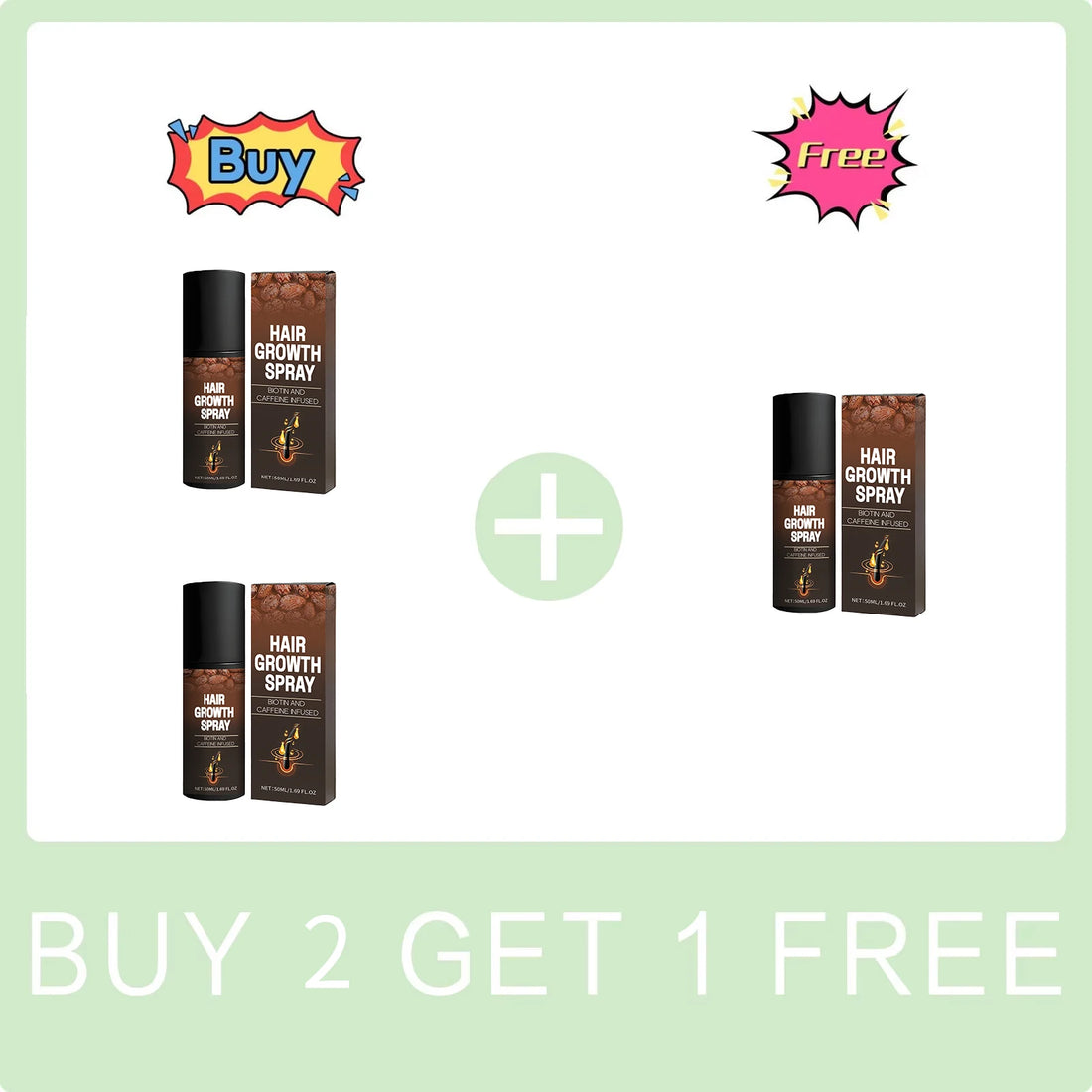 Hair Growth Spray Biotin and Caffeine Infused Promote Hair Growth Nourishing Scalp Reduce Hair Breakage Repair Roots Hair Care
