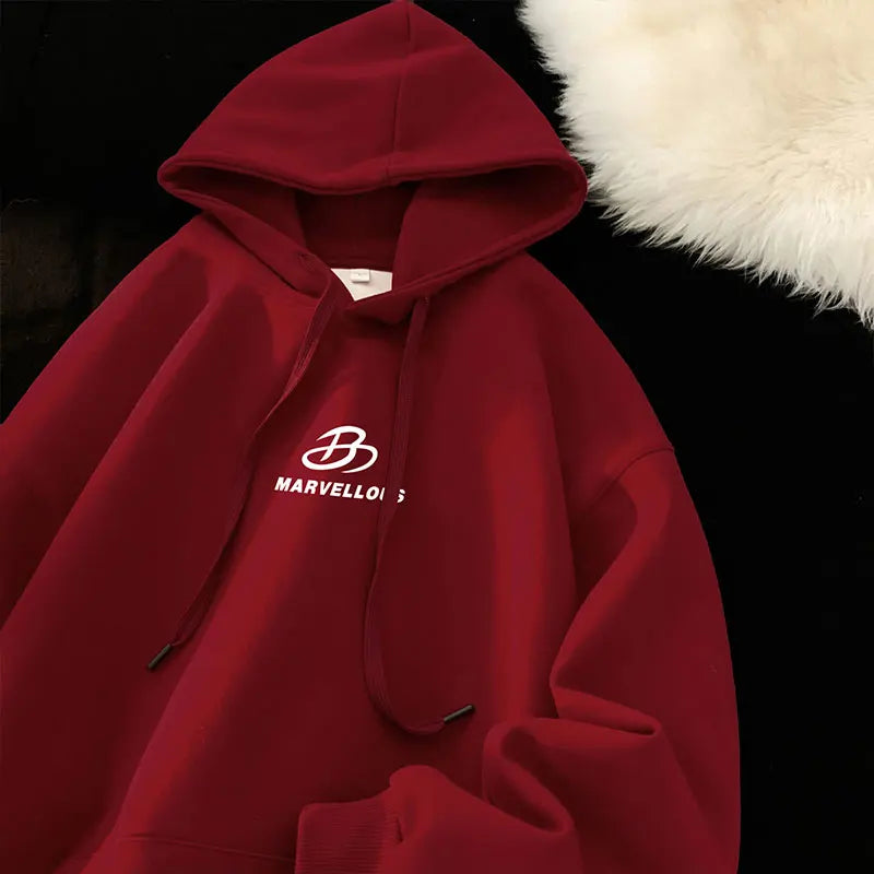 Korean Classic Loose Hooded Sweatshirt Casual Sports Wind Pullover Hoodie Multi-colour Sweatshirts Men Women Oversized