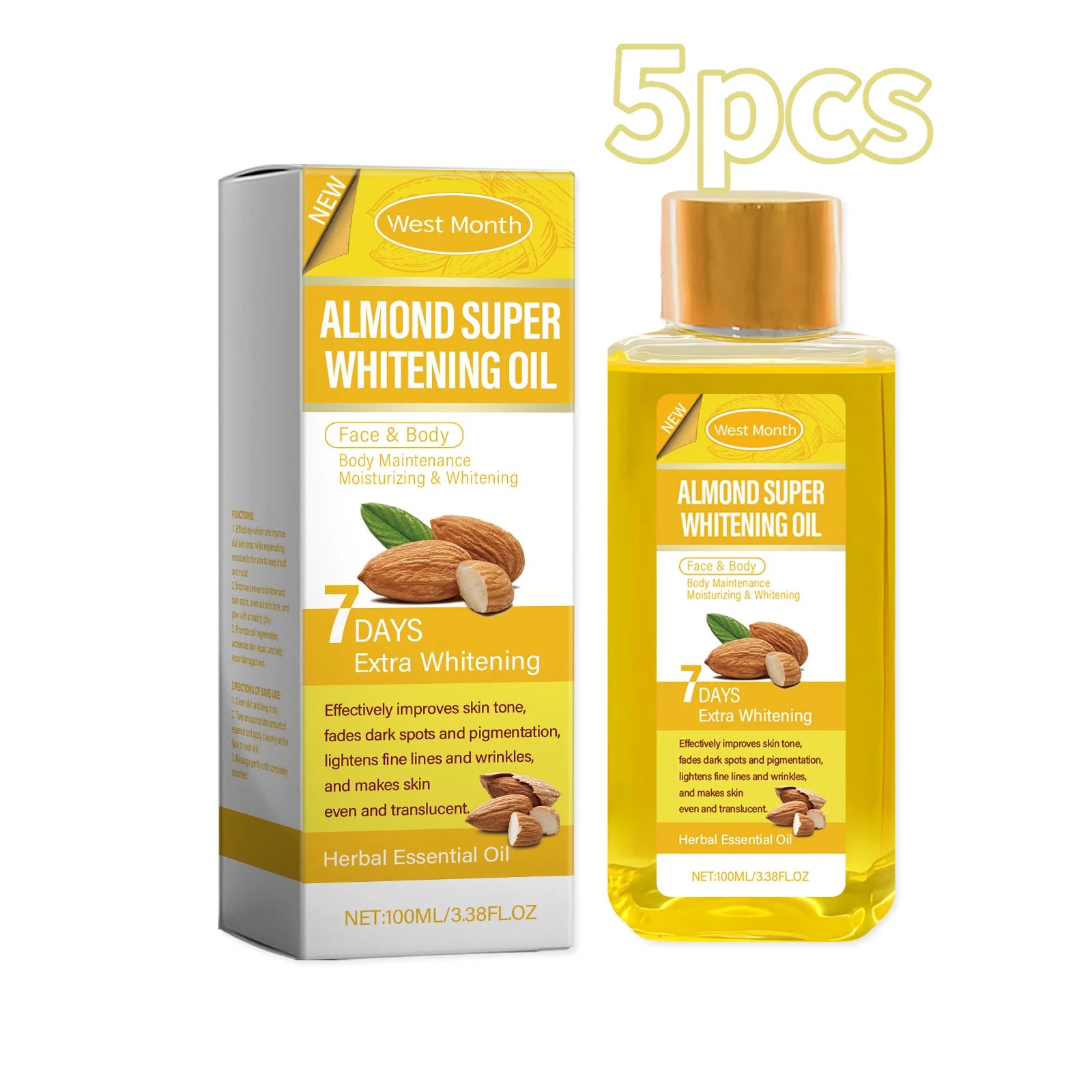 Sweet Almond Body Brightening Oil Brightening Deep Care Skin Softening&Firming Daily Moisturizing And Moisturizing Skin Body Oil