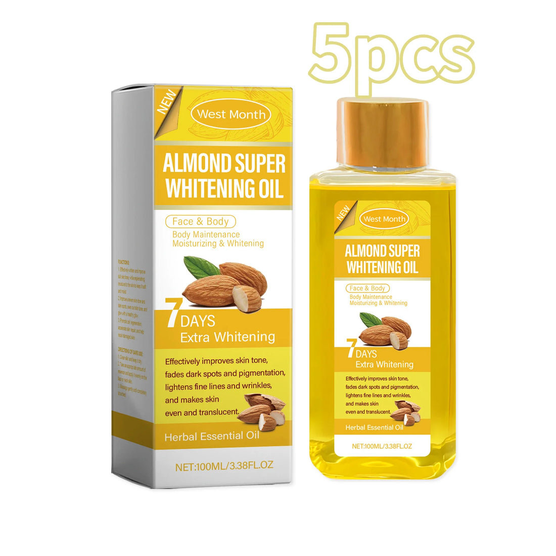Sweet Almond Body Brightening Oil Brightening Deep Care Skin Softening&Firming Daily Moisturizing And Moisturizing Skin Body Oil