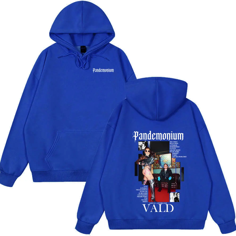 Hot Sale Wear Rapper Vald PANDEMONIUM Album Graphic Hoodie Men Women Hip Hop Fashion Hoodies Male Vintage Wear Winter Streetwear