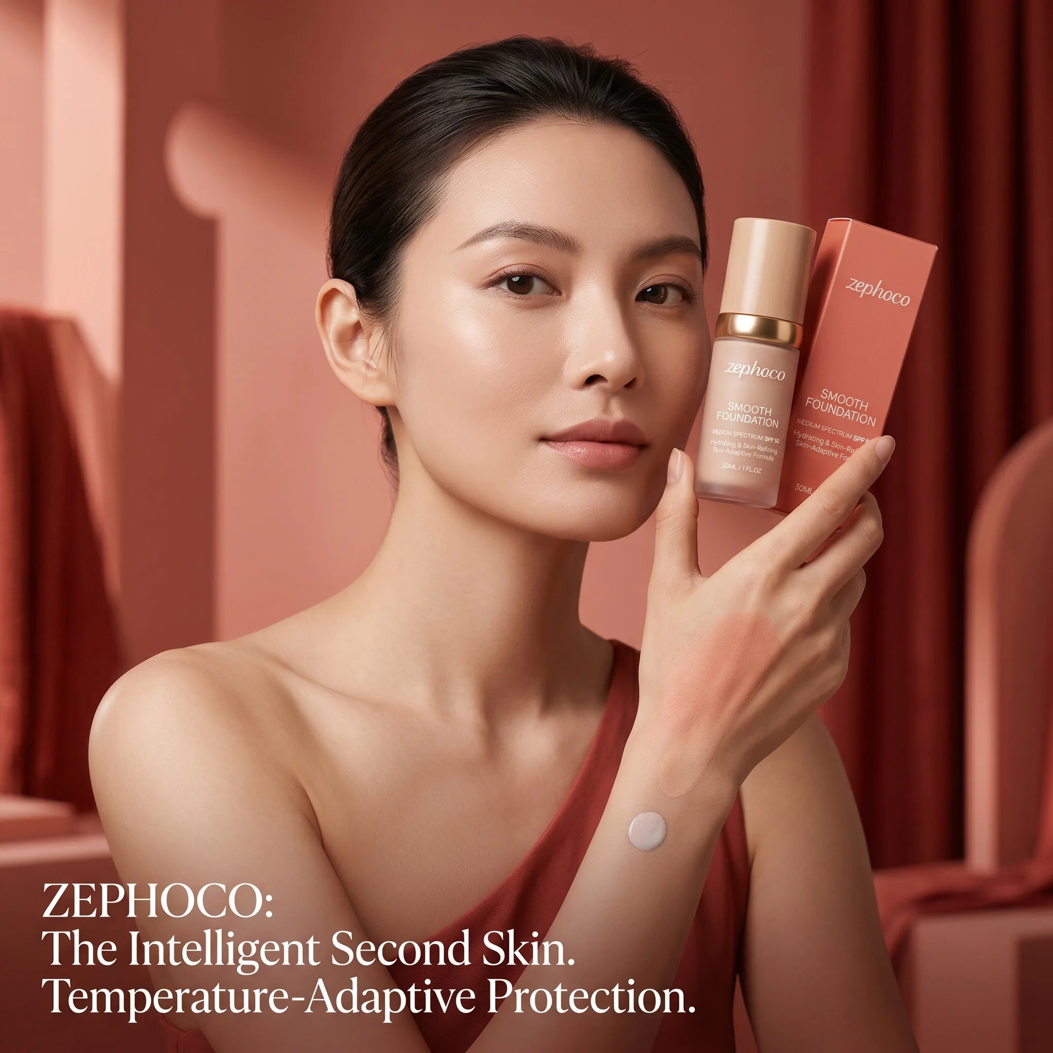 zephoco Color Changing Foundation Sunscreen Spf 50 Anti Aging Lasting Moisturizier Clearing Makeup Base Full Coverage Foundation