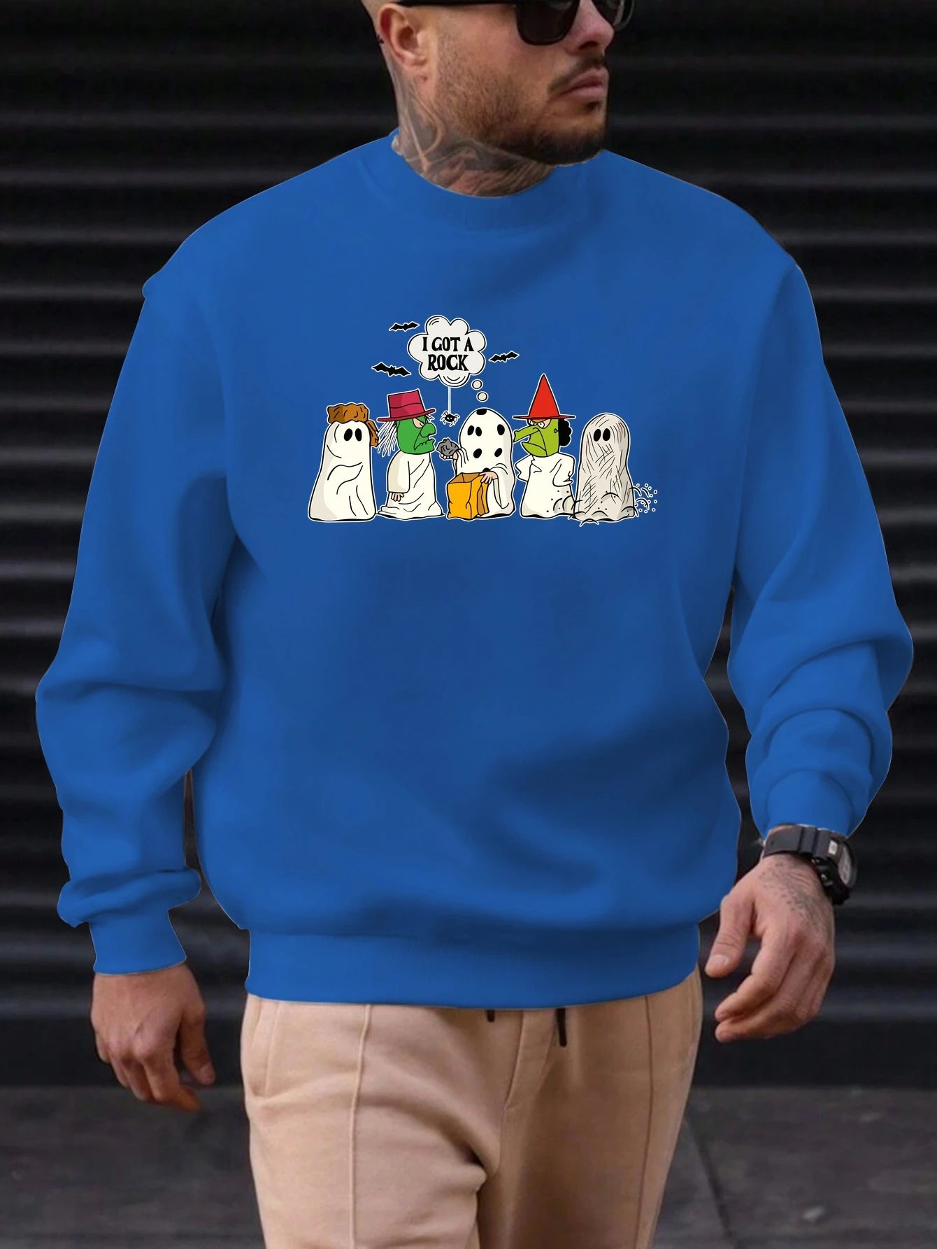 2025 New Men's Cotton Sweatshirt I GOT A ROCK Pattern Printing Round Neck Fashion Casual High Quality Daily Top Clothing