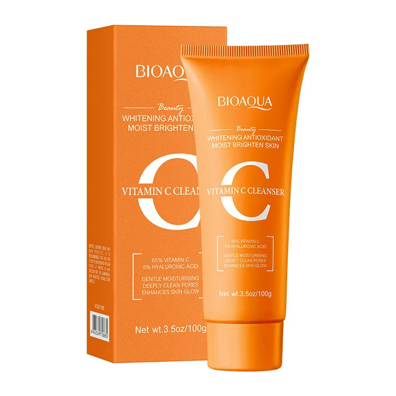 BIOAQUA Hyaluronic Acid Retinol Vitamin C Facial Cleanser Oil Control Moisturizing Face Wash Foam Face Cleanser Skin Care Halalzen