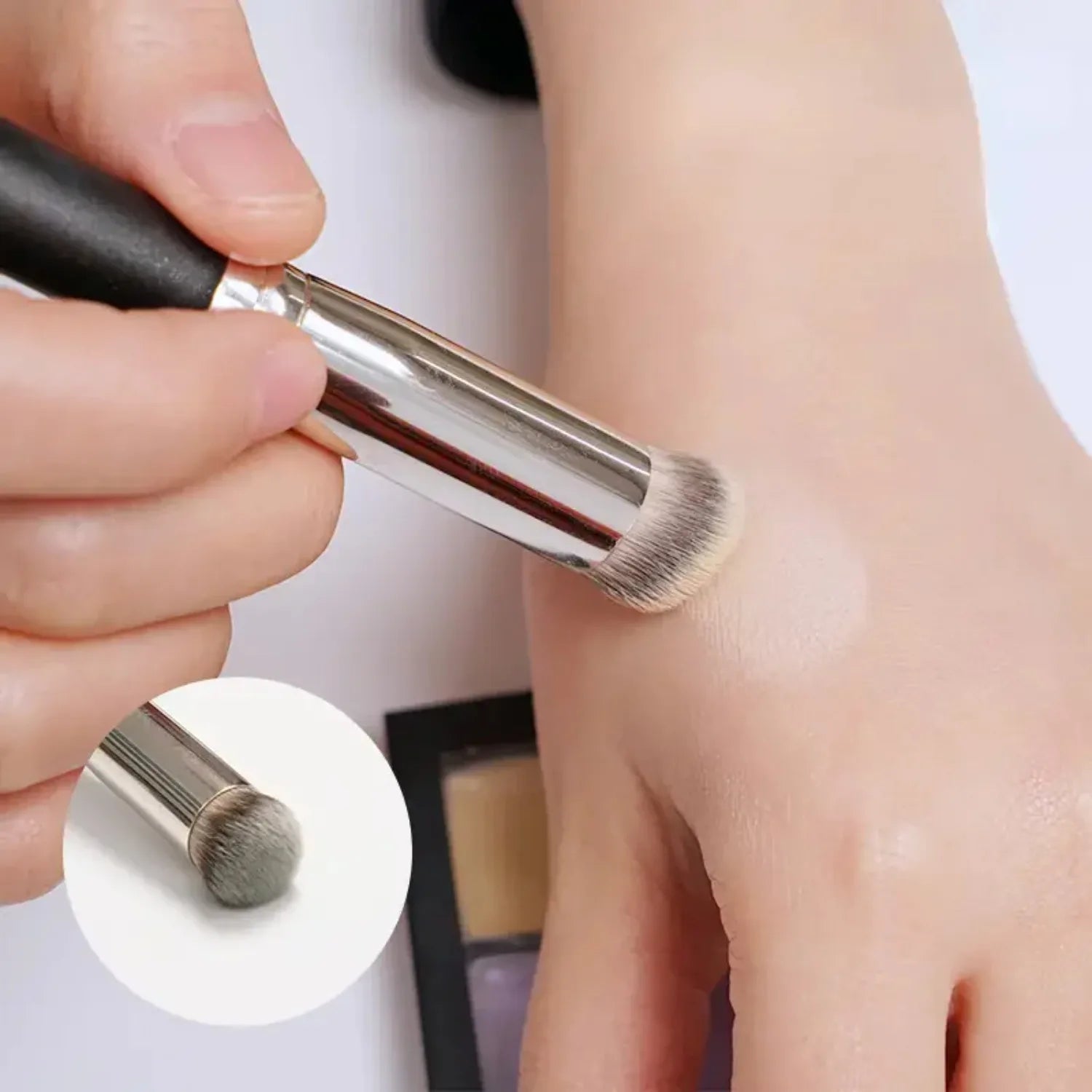 Ultra Thin Foundation Brush Lightweight and Thin Face Contour Brush Flat Contour Brush Blending Foundation Cream Makeup Brushes Halalzen