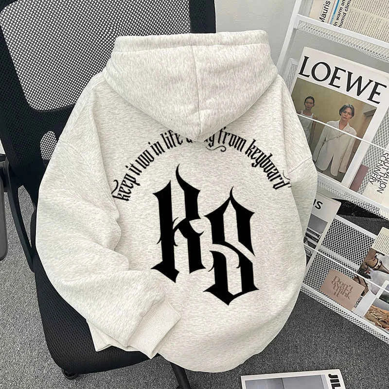 2025 Autumn Goth Fashion Letter Printed Hoodies For Man Hip Hop Cotton Fleece Hooded Sweatshirts Y2K Streetwear Pullover Hoody