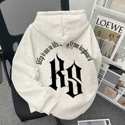 2025 Autumn Goth Fashion Letter Printed Hoodies For Man Hip Hop Cotton Fleece Hooded Sweatshirts Y2K Streetwear Pullover Hoody