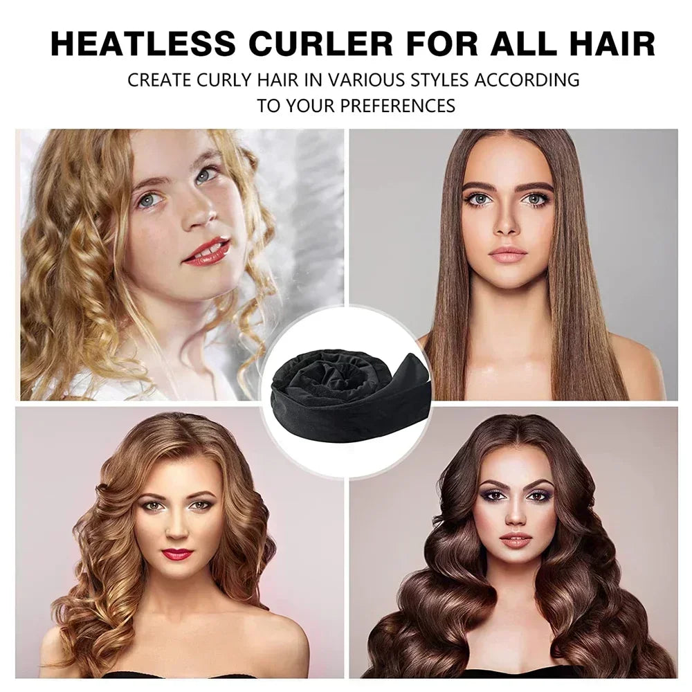 Heatless Curling Rod Headband No Heat Hair Curlers Ribbon Lazy Hair Rollers Silk Curls Sleeping Soft Headband Hair Styling Tools Halalzen