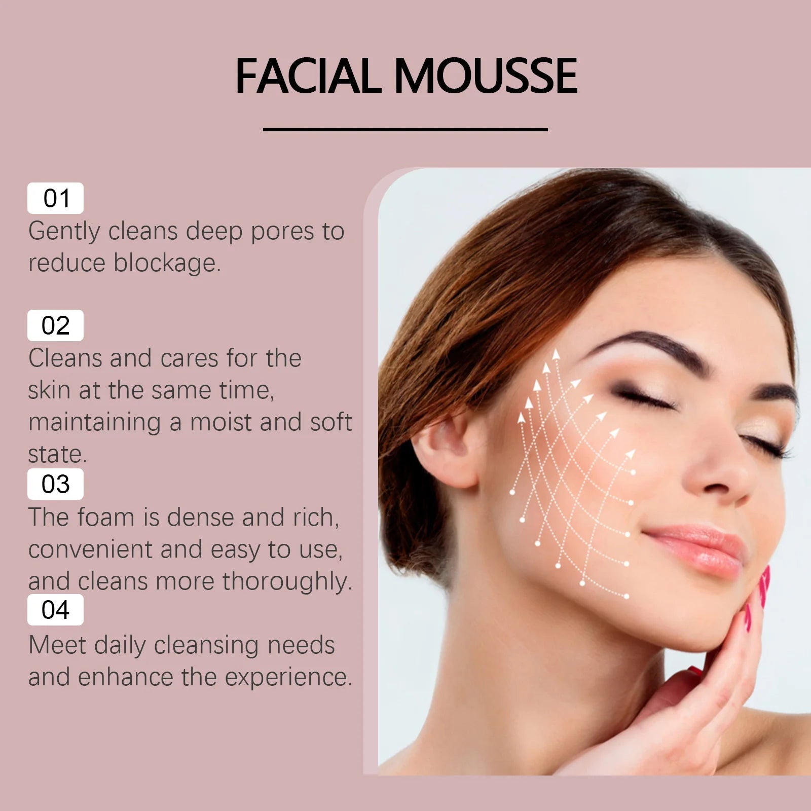 Rice Facial Cleanser Exfoliating Remove Dirt Anti Acne Oil Control Deep Cleansing Pores Shrinking Brightening Cleansing Mousse Halalzen