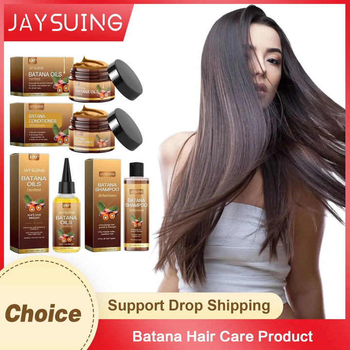 Hair Care Product Batana Oil Shampoo Conditioner Repair Split Ends Frizzy Damage Moisturize Smooth Shiny Keratin Hair Mask Serum Halalzen