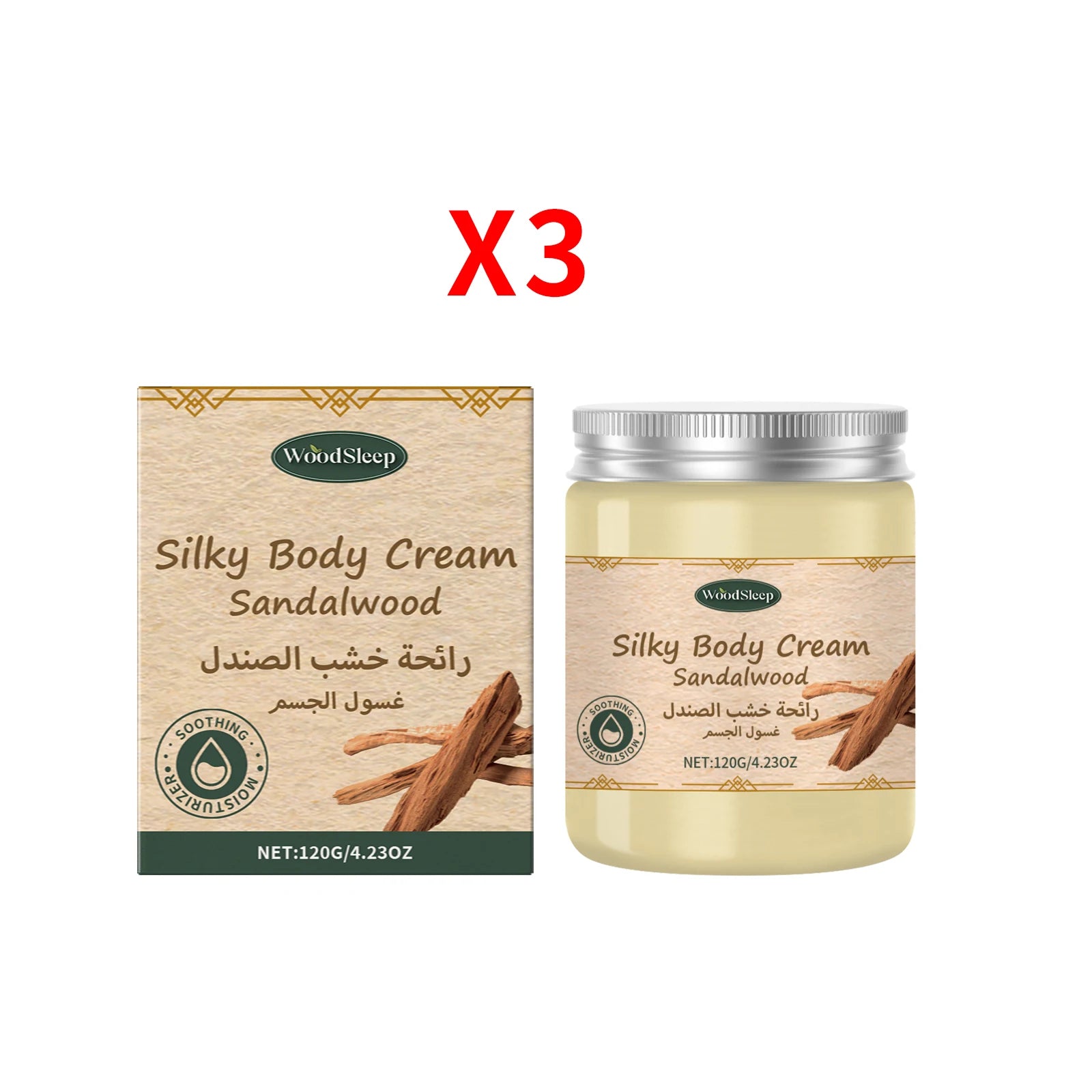 Sandalwood Body Cream Long Lasting Moisturizing Soothing Dryness Brighting Skin Body Lotion Hydrating Smoothing Soft Skin Care