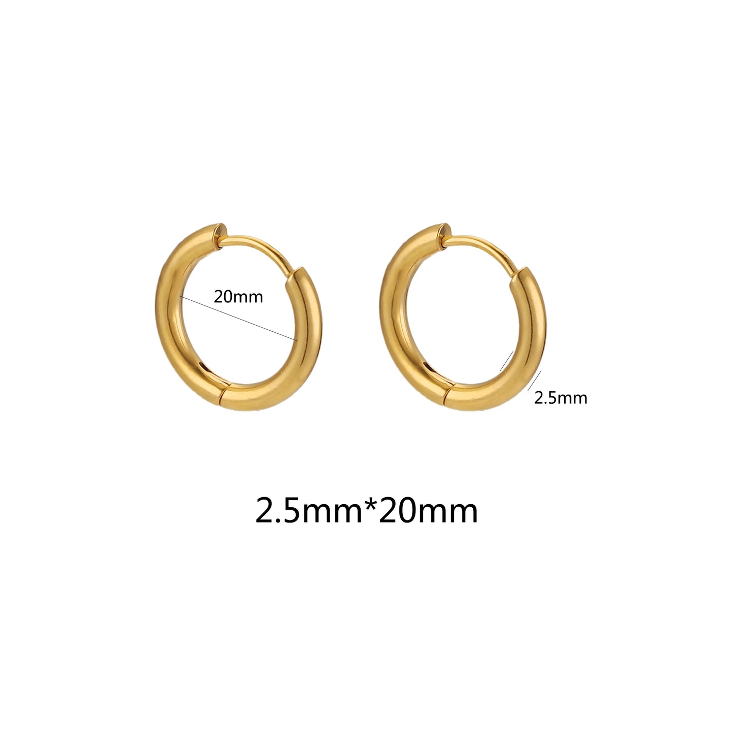 6pcs Stainless Steel Hoop Earrings Women Earrings Men Punk Hiphop Bijoux Gift Fashion Plated 18K Gold Jewelry Piercing Accessory