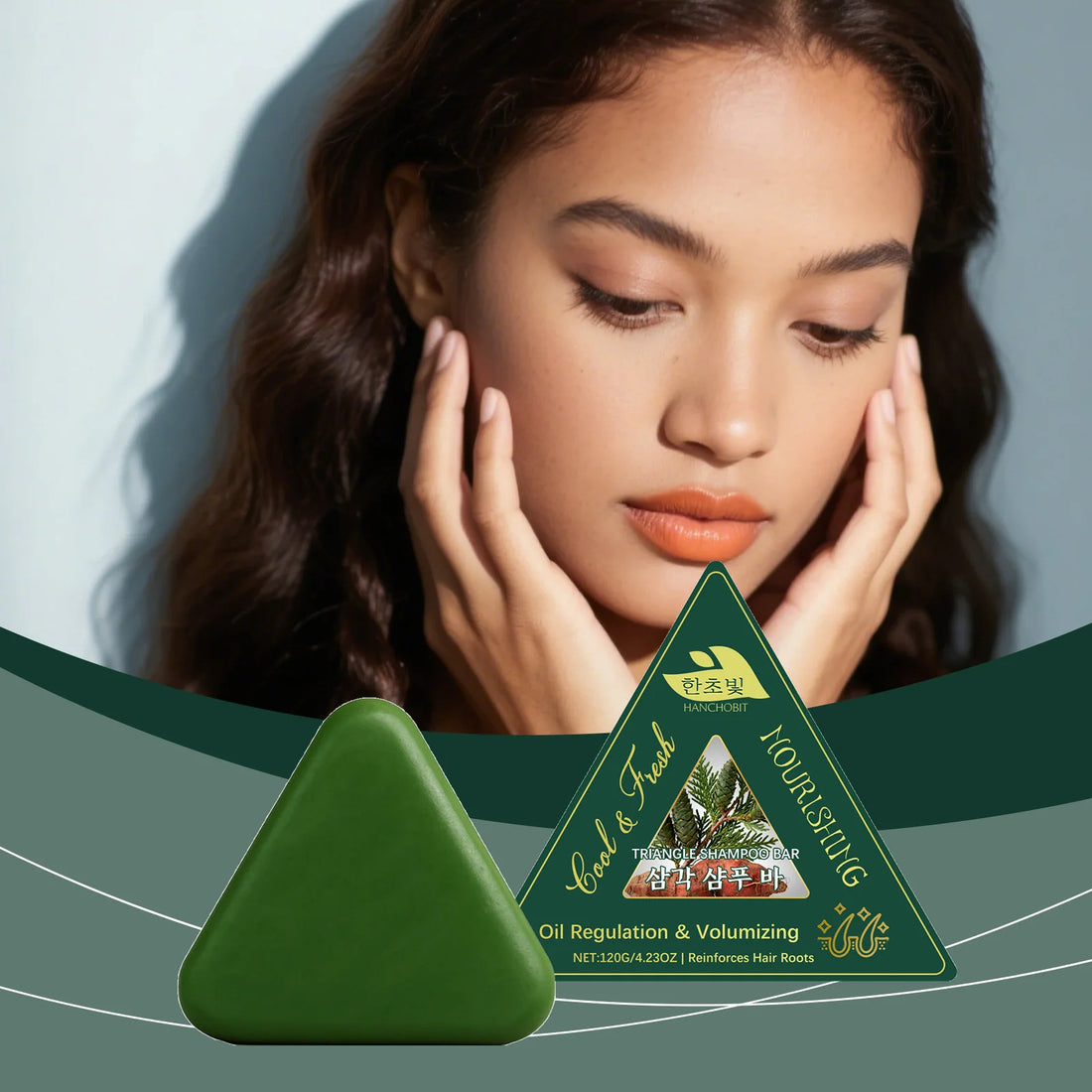 Triangle Herbal Nourishing Shampoo Bar Clean Scalp Reduce Loss Strengthen Hair Control Water-oil Balance Repair Damaged