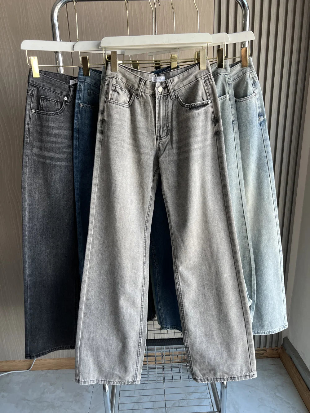 Z1975 straight height waist long jeans 2025 traf Autumn/Winter New Wash Product y2k Classic  Jeans for women