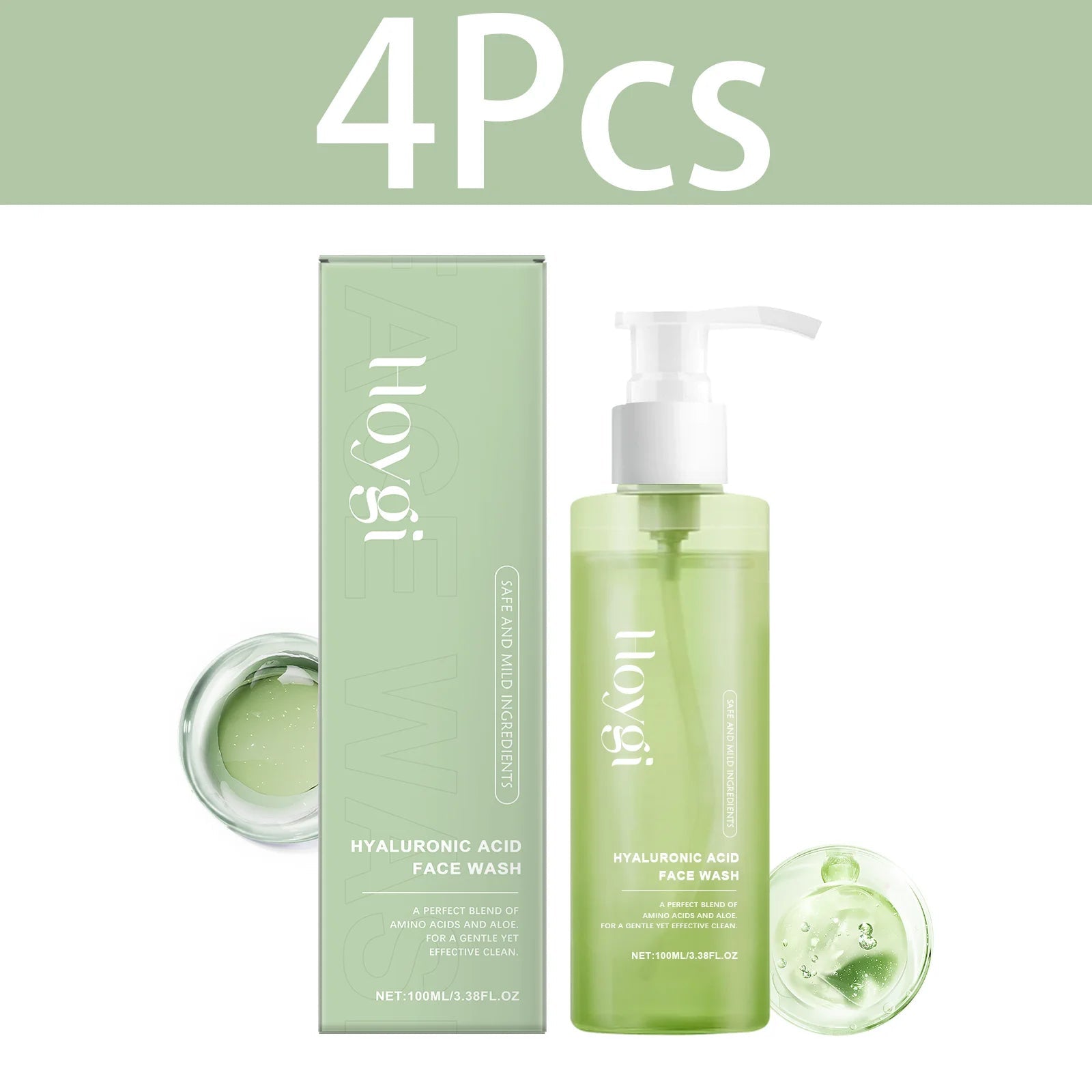 HOYGI Hyaluronic Acid Cleanser Anti Acne Oil Control Blackhead Remover Skin Cleansing Gel Brightening Pore Cleaning Face Wash Halalzen