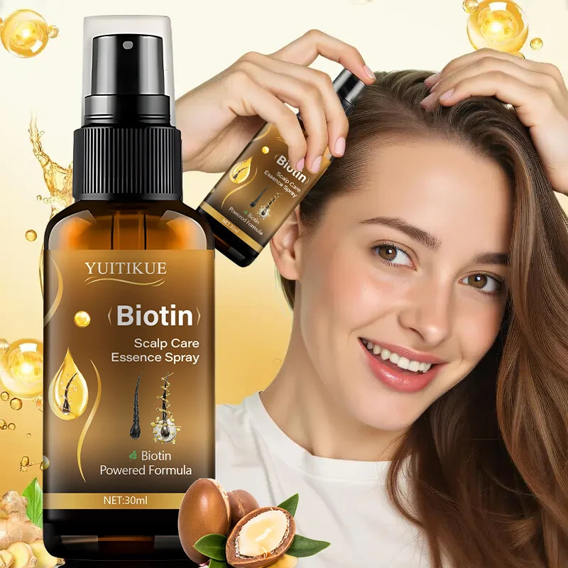 YUITIKUE 30ml Biotin Hair Spray - Biotin Powered Formula for Hydrating And Strengthening Hair Non-Greasy Scalp Care
