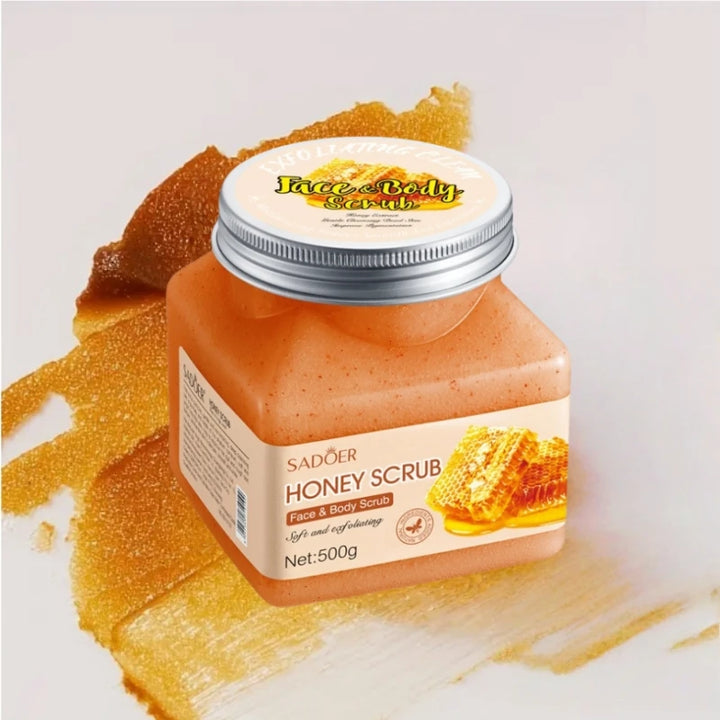 500g Honey Exfoliating and Cleansing Scrub, Rich in Honey Extract, with a Charming Aroma, Long-Lasting Fragrance, and an Ice Cream-Like Texture