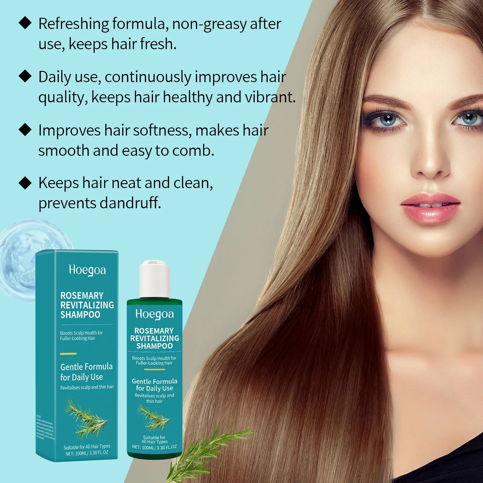 Organic Rosemary Hair Care Set Shampoo&Conditioner&Serum Nourish Strengthen Hair Roots Improve Dry Frizzy Hair Smooth Treatment Halalzen