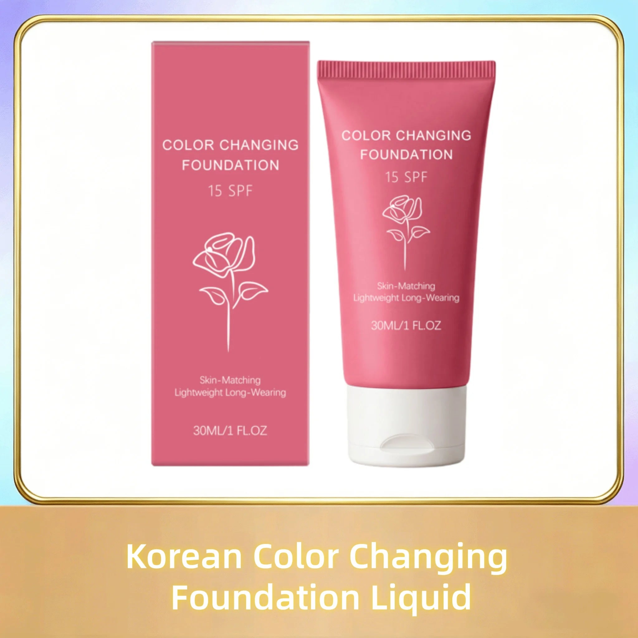 Korean Color Changing Foundation Liquid Automatically Adjusting Skin Tone Conceal Facial Skin Fine Flaw Daily Facial Makeup Base