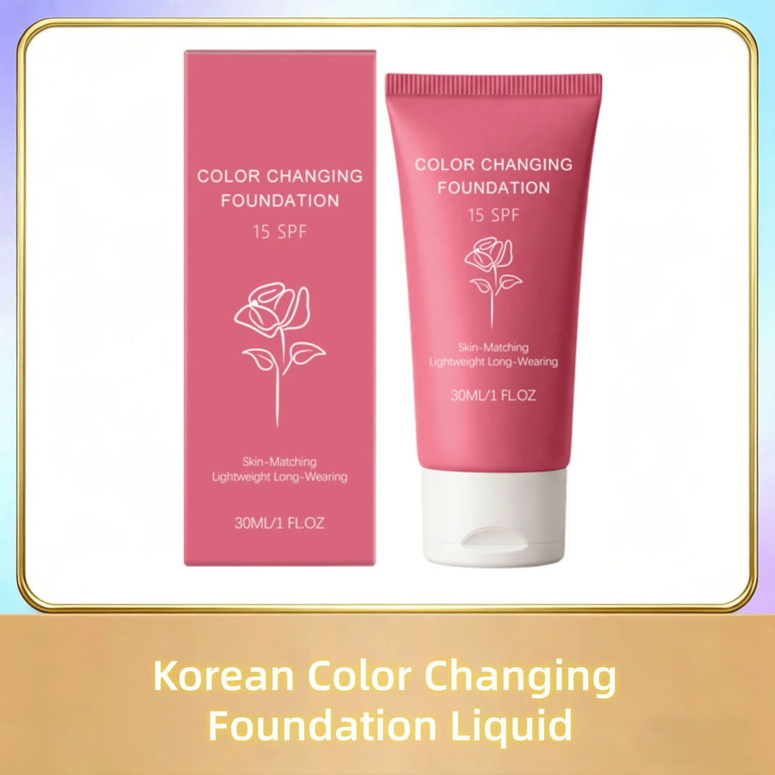 Korean Color Changing Foundation Liquid Automatically Adjusting Skin Tone Conceal Facial Skin Fine Flaw Daily Facial Makeup Base