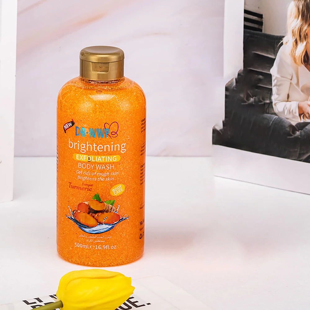 Rose Lavender Kojic Acid AHA Shower Gel Deep Cleansing Brighten Skin Scrub Body Wash Exfoliator Body Care Fragrance Skincare Halalzen