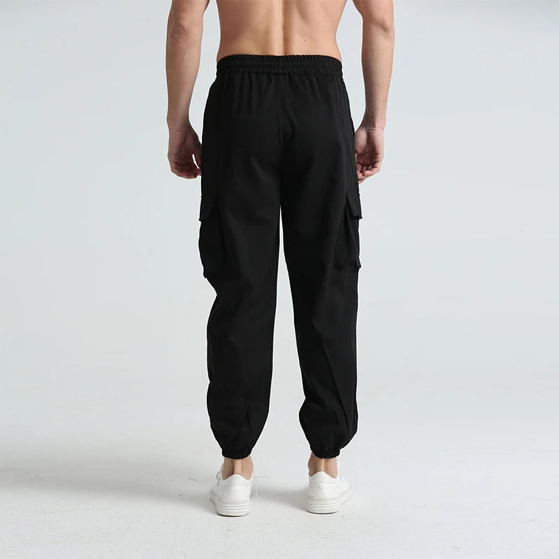 Men s Outdoor Hiking Cargo Pants Lightweight Quick Dry Breathable Trousers with Adjustable Waistband and Pockets