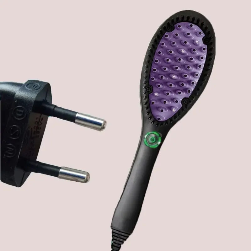 Hair Straightener Brush Ceramic Fast Straightening Heating Hot Comb Women's Smoothing Brush Styling Tool Curling Iron