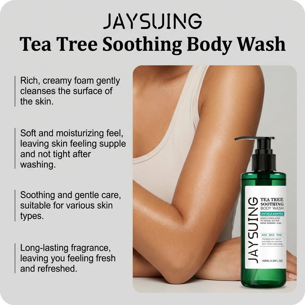 Centella Tea Tree Body Wash Deep Clean Refresh Cool Soothe Sensitive Nourish Calm Skin Discomfort Repair Skin Barrier Shower Gel Halalzen