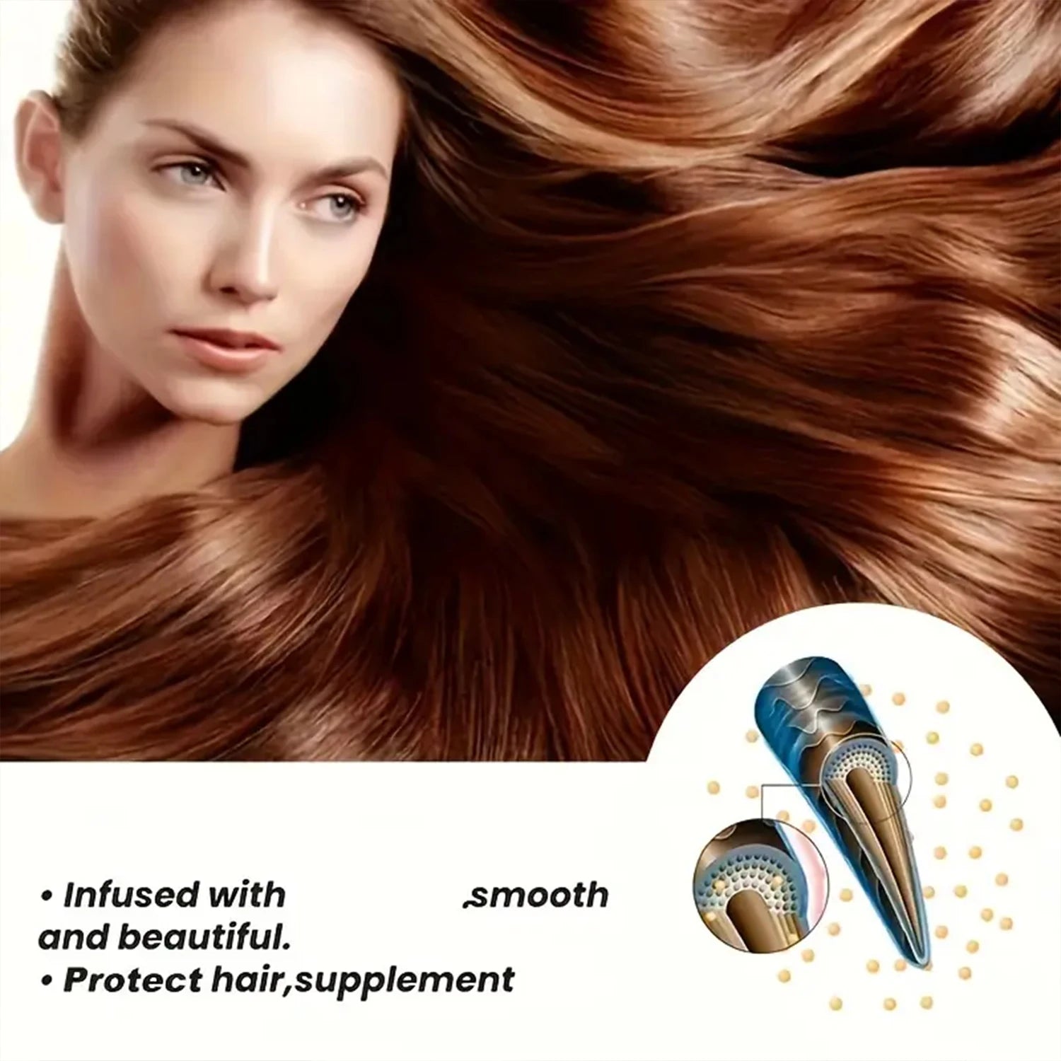 Keratin Leave-In Conditioner, Biotin & Collagen-Infused, Deeply Moisturizes Damaged Hair for Soft, Shiny Texture & Hair Charm