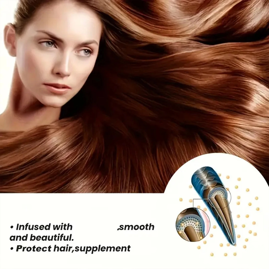 Keratin Leave-In Conditioner, Biotin & Collagen-Infused, Deeply Moisturizes Damaged Hair for Soft, Shiny Texture & Hair Charm