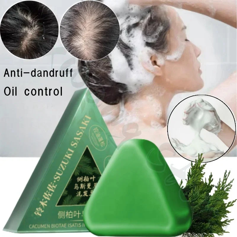 Platycladi Usman grass handmade shampoo soap Polygonum multiflorum anti-removal solid hair nourishing hair control oil 120g Halalzen