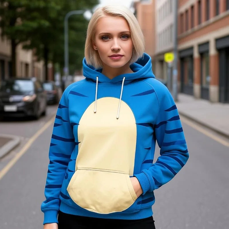 Women's Derpy Printed Hoodie for Autumn Winter KPop Demon Hunters Inspired Cozy Pullover for Daily Wear & Street Style Outings HALALZEN