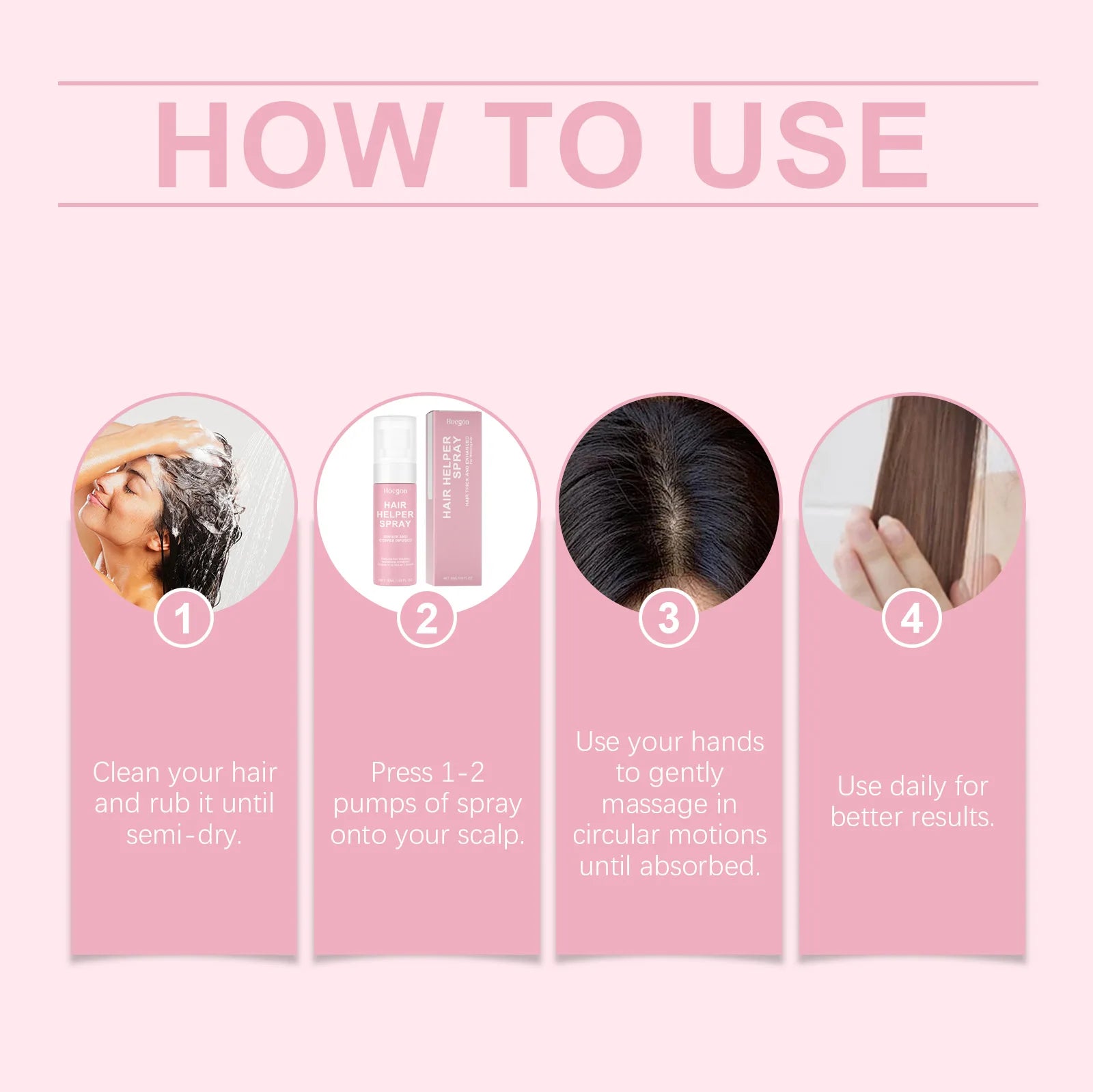 HOEGOA Hair Moisturizing Spray Reduce Loss Improving Quality Relieve Scalp Oiliness Removing Dandruff Smoothing Hair Cares Spray