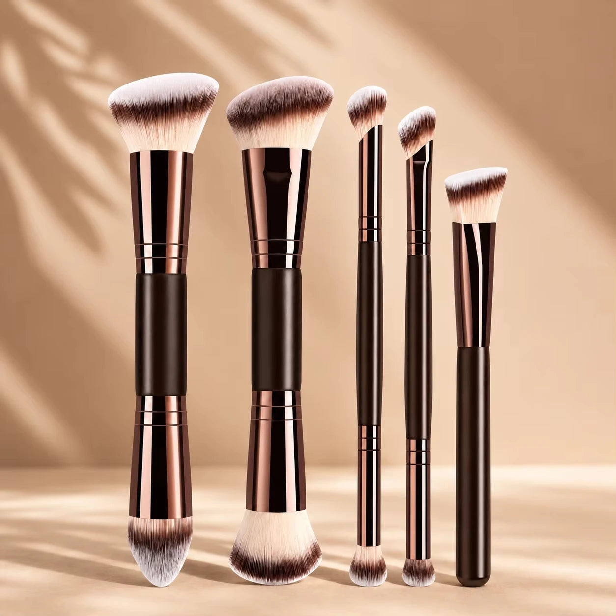 Professional Dual-Ended Makeup Brush Set with Foundation, Contour, Blush, Powder, Eyeshadow and Concealer Brushes, Soft Syntheti