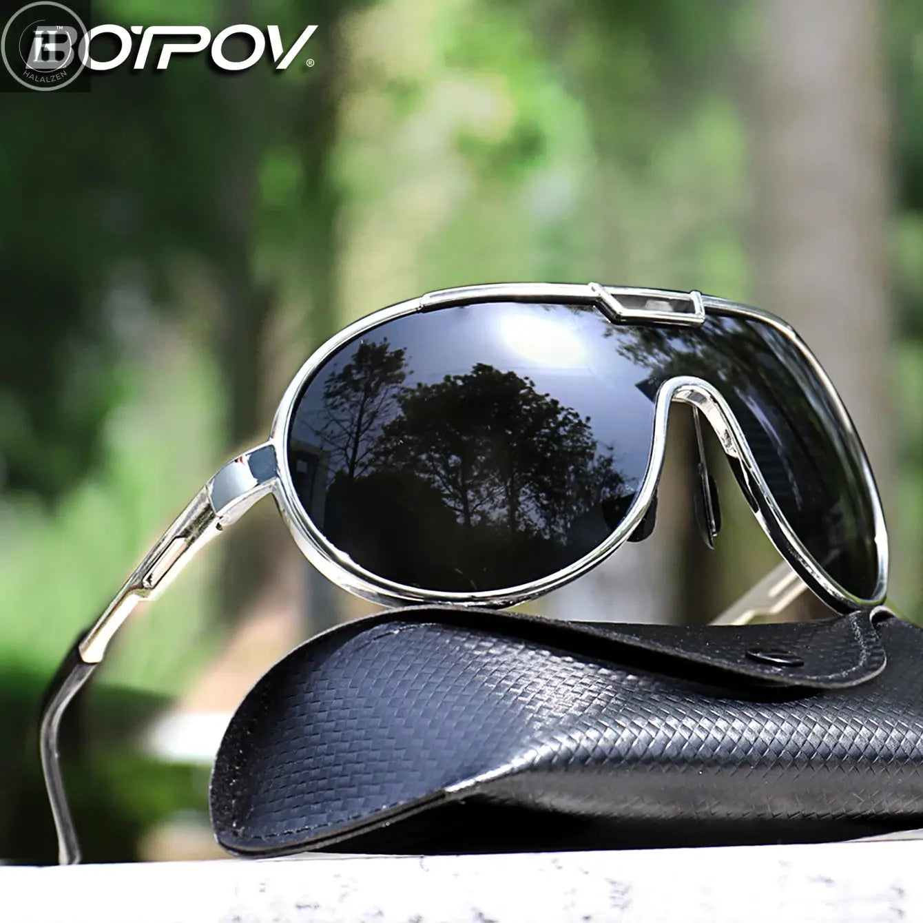 Fishing Sunglasses PC Frame Men and Women Trendy Round Windproof Shades with UV Protection Cycling Driving Travel With BOX HALALZEN