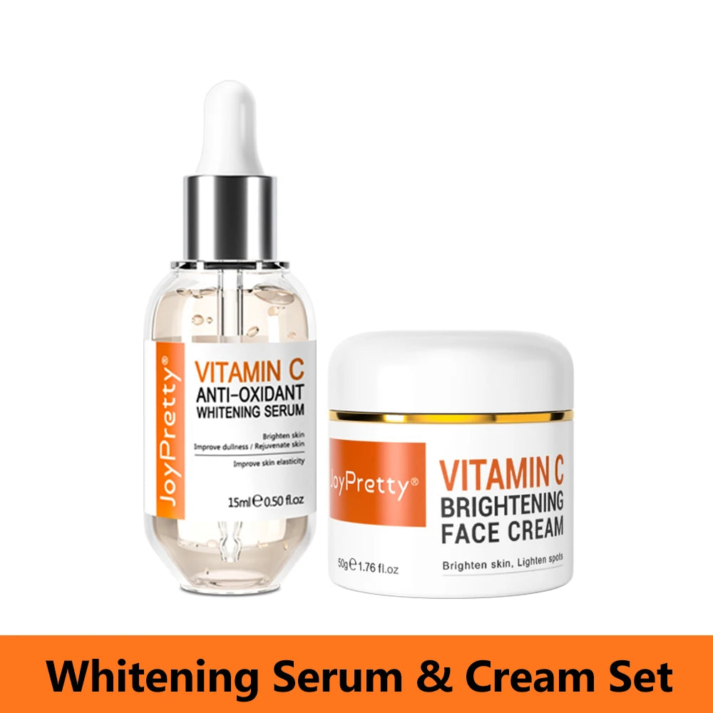 Vitamin C for Face Whitening Set Dark Spots Removal Cream Skincare Kits Eye Lightening Moisturizing Facial Serum Skin Care