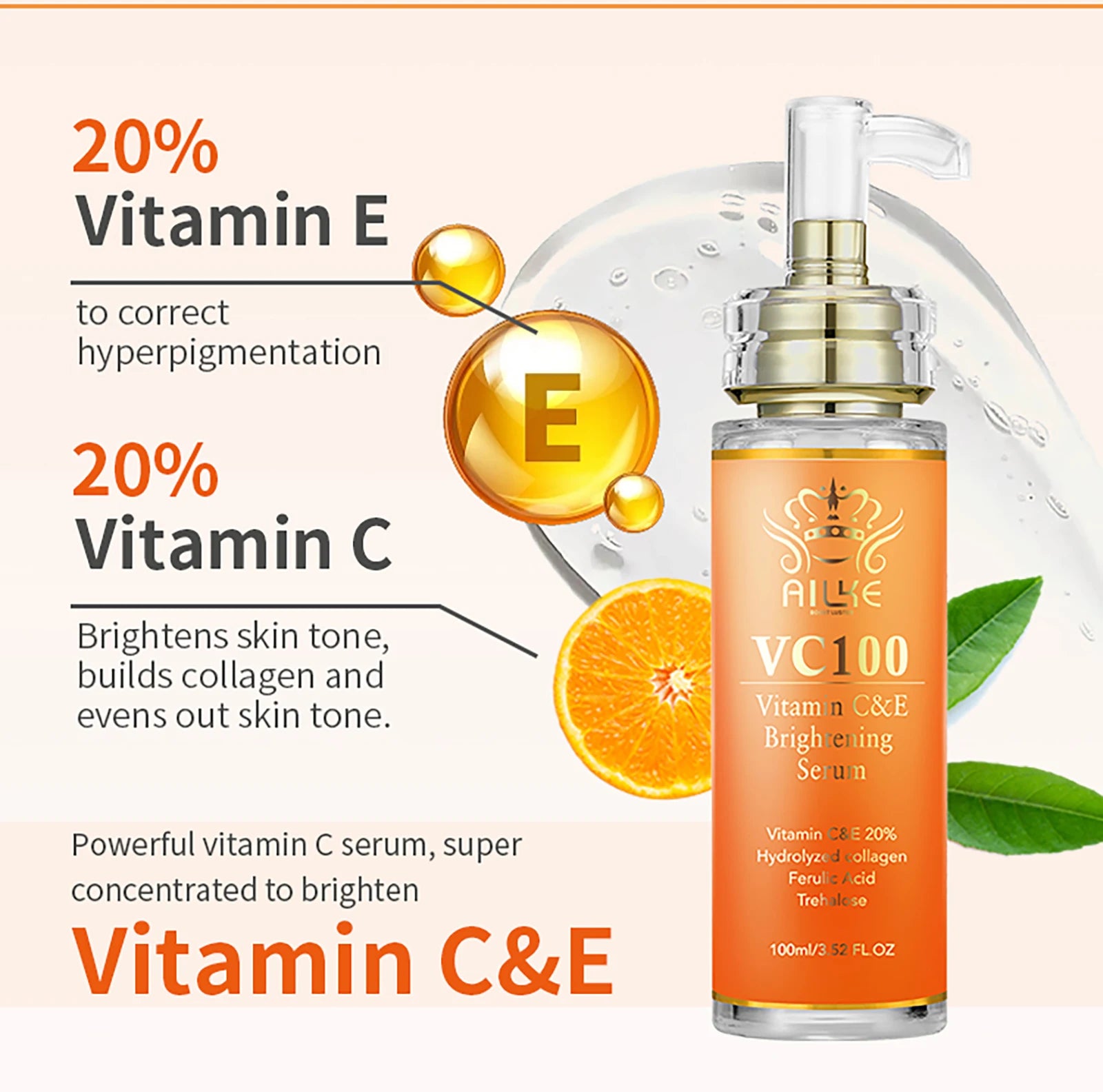 AILKE Vitamin C Brightening Moisturizing Women Skin Care Set, Anti Dark Spots, Nourishing Kit for Smooth, Even Radiant Skin Tone