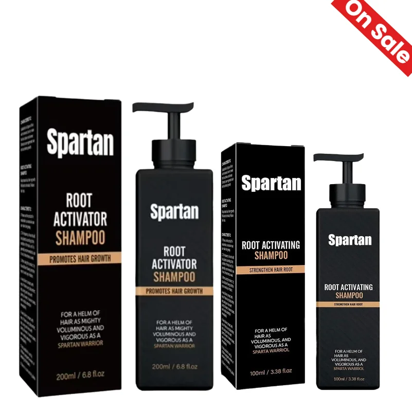 Spartan Root Activator Shampoo 100ml/200ml, Ginger Extract Formula, Promotes Hair Growth & Strengthens Roots, Scalp Care for Men Halalzen